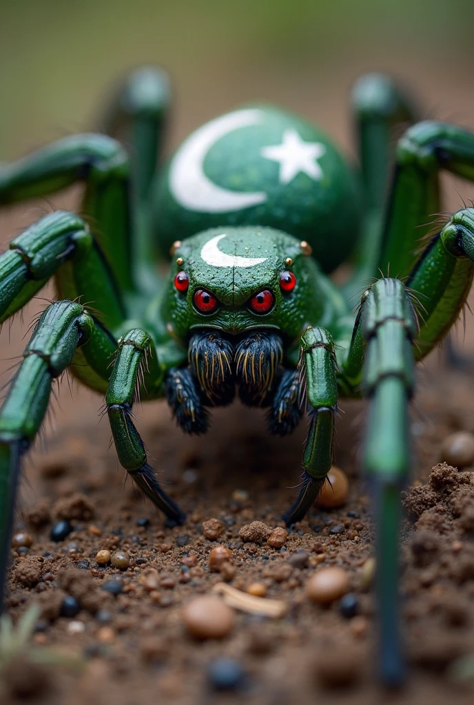 Spider in Pakistani flag dress