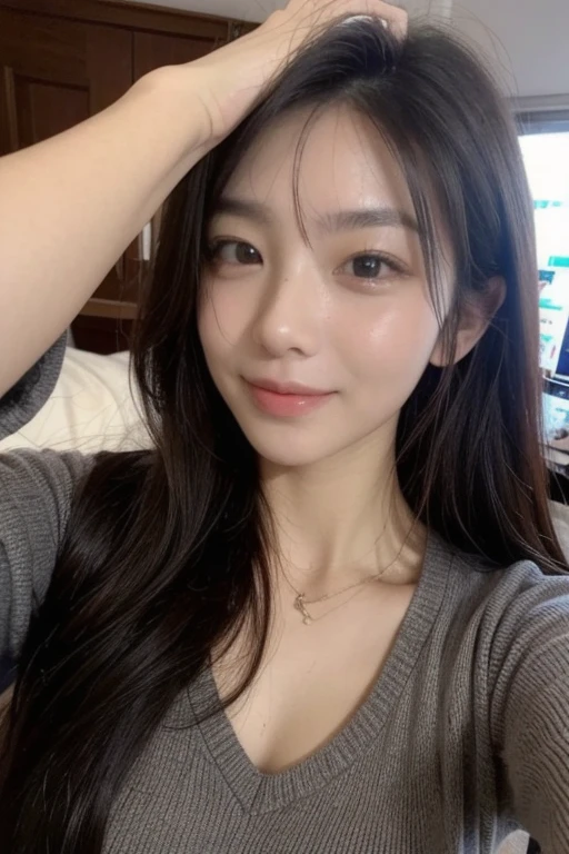 One lady、((best qualtiy、8k masterpieces:1.3))、sharp focus:1.2、(ultra beautiful faces:1.0)、(shinny skin:1.0)、photos realistic、A dark-haired、Video Lighting、High-definition eyes and face、Video Lighting、Japan Idol Actress、from the front side、medium breasts、Smile、Slender Abs Beauty、Whole body、wearing t-shirts、On the beach in the morning