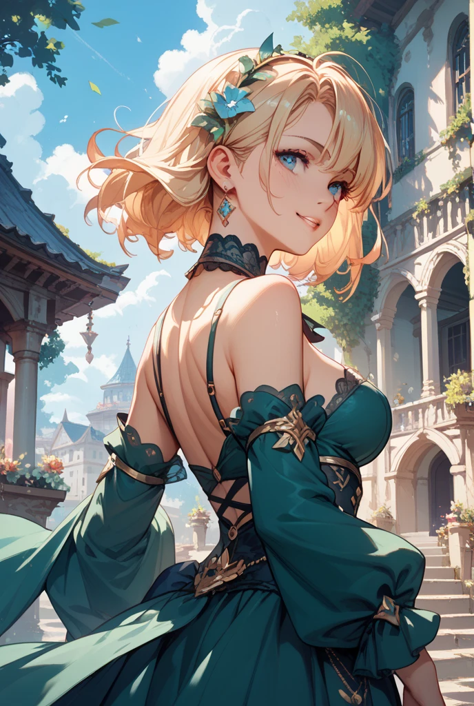 (masterpiece, best quality:1.3), Riesz, Seiken Densetsu 3, 1 girl, (cowboy shot:1.3), (looking at viewer:1.3), (using a long spear, in battle pose:1.3), (cinematic lighting:1.5), (medieval city, dark, battle, epic, war, is in night:1.3),