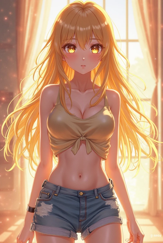 (masterpiece:1.2), (Best quality at best:1.2), perfect eyes, perfect face, 1 Girl, Alone, 8K, Best Quality, large breast,(Detailed description of hair), (Detailed description of face),(Detailed description of body), fair and clear skin, matchless beauty, long legged, facing the audience, professional photographic lighting, blonde hair gradient to pink hair tip, clear red eyeball, cowboy shot, choker, ssmile, bikini