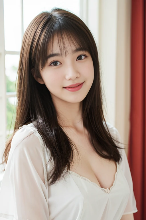 Rooftop of university building, 4th year university student, ((full body)), ((photo)), ((best qualtiy, 8K, tmasterpiece:1.3)), Focus:1.2, perfect figure beautiful girl:1.4, 1girl, cowboy shot, look at viewer, eyes facing the camera, incredibly absurd, beautiful and cute girl with a photorealistic face, showcasing top-quality craftsmanship, A Japanese girl watching the sunset on the roof of a university building, 19 years old, long, straight, silky black hair, fair skin, big eyes, thin eyebrows, double eyelids, long eyelashes, pink lips, smile, devilish smile, gorgeous features, well-defined facial features, beautiful face line, mysterious beauty, slender, tall, well-balanced proportions, large E-cup breasts, white shirt, tight black skirt, beige pumps, gold necklace and bracelet, small earrings, elegant ring, pretty girl, beauty, devilish type, pretty older sister, passionate about art, sociable, friendly, positive, has leadership skills, is proactive, is flexible, gets things done efficiently, works hard towards dreams and goals, March