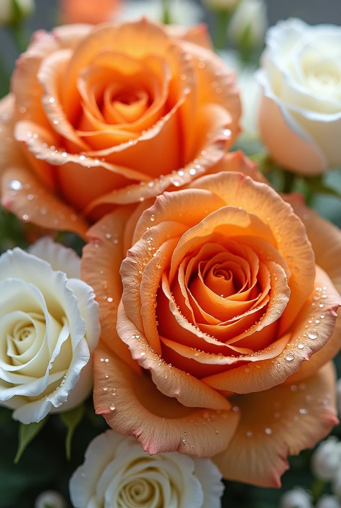 Golden Roses with Four Leaf Clovers and Purple Grapes