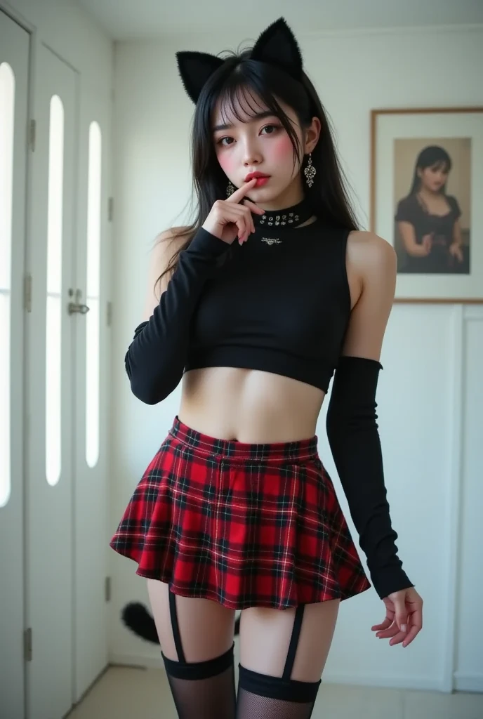 Medium hair with bangs