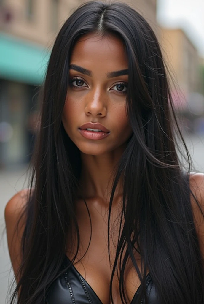 Hot pics of the influencer @missbrosolo with black hair