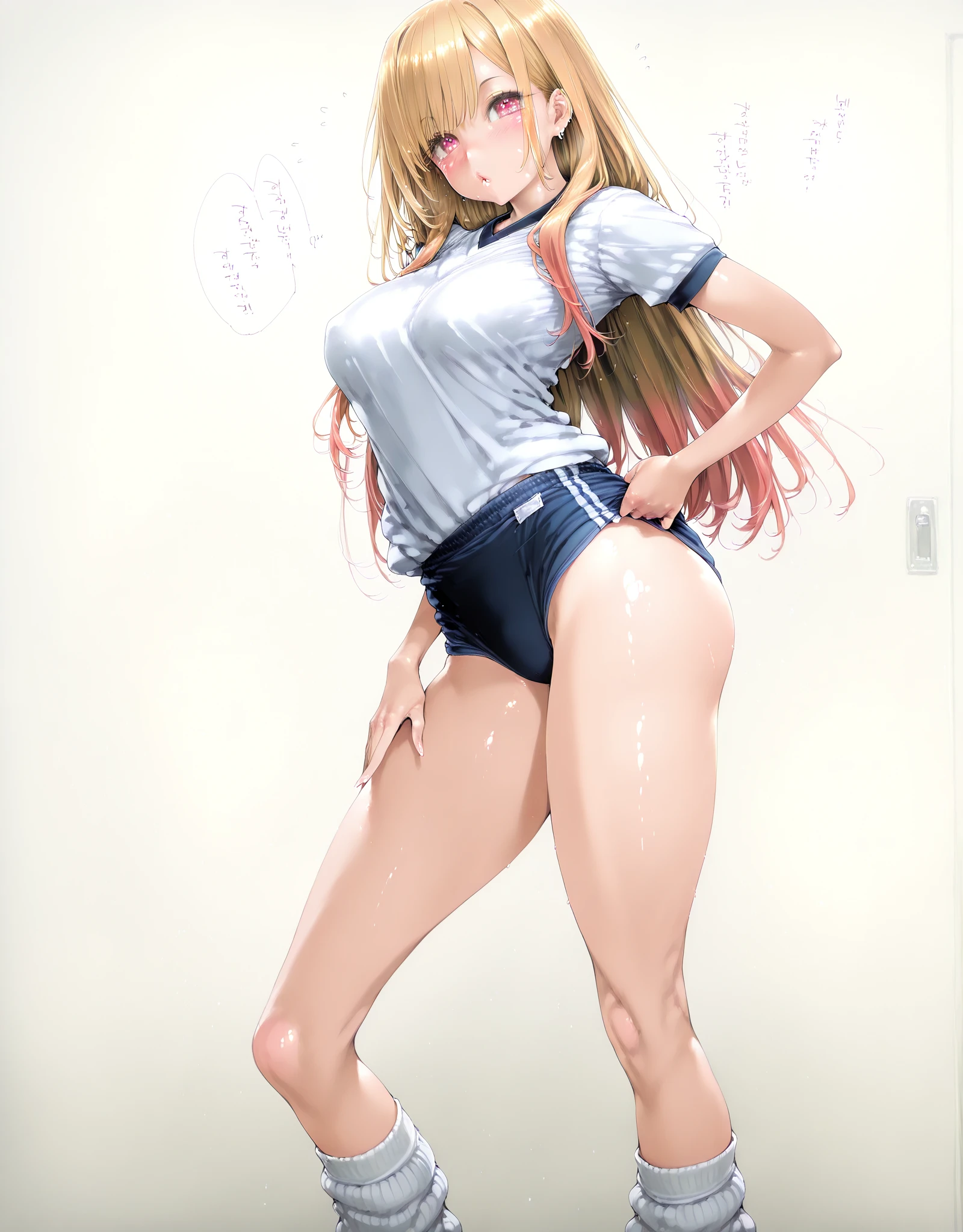 anime babe, riding on top of you, naked, dominating you. peeing on you, with ahegao face, abs