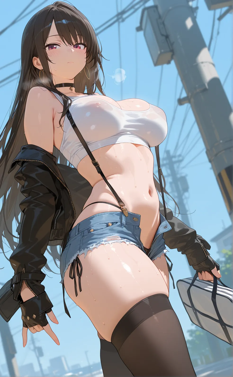 two women in a row、fullnude、maikurobikini、masutepiece、top-quality、realisitic、Hyper-detailing、(Glossy skin、be sweaty:1.4)、absurderes、Looking at the camera、Brown hair、(Pink mesh)、Canine ears、A slender、动态照明、hight resolution、foco nítido、depth of fields、A detailed eye、Smiling face、Crying、Realistic eyes、(small tits:1.6)、(thick thight:1.0)、In the city、(The building is standing、on a busy street)、a lot of people、gargantilha、It's wet、Tears、body piercings、The tattoo、open mouth tongue out、sitting and spreading her legs、Attach a collar、(The chain is connected to the collar)、Hands tied behind your back、Releasing a white liquid from the mouth、White liquid is coming out of the 、Face back and stick your butt out、cum shots、Vibrator、Condoms used for the body、Spread by hand、
