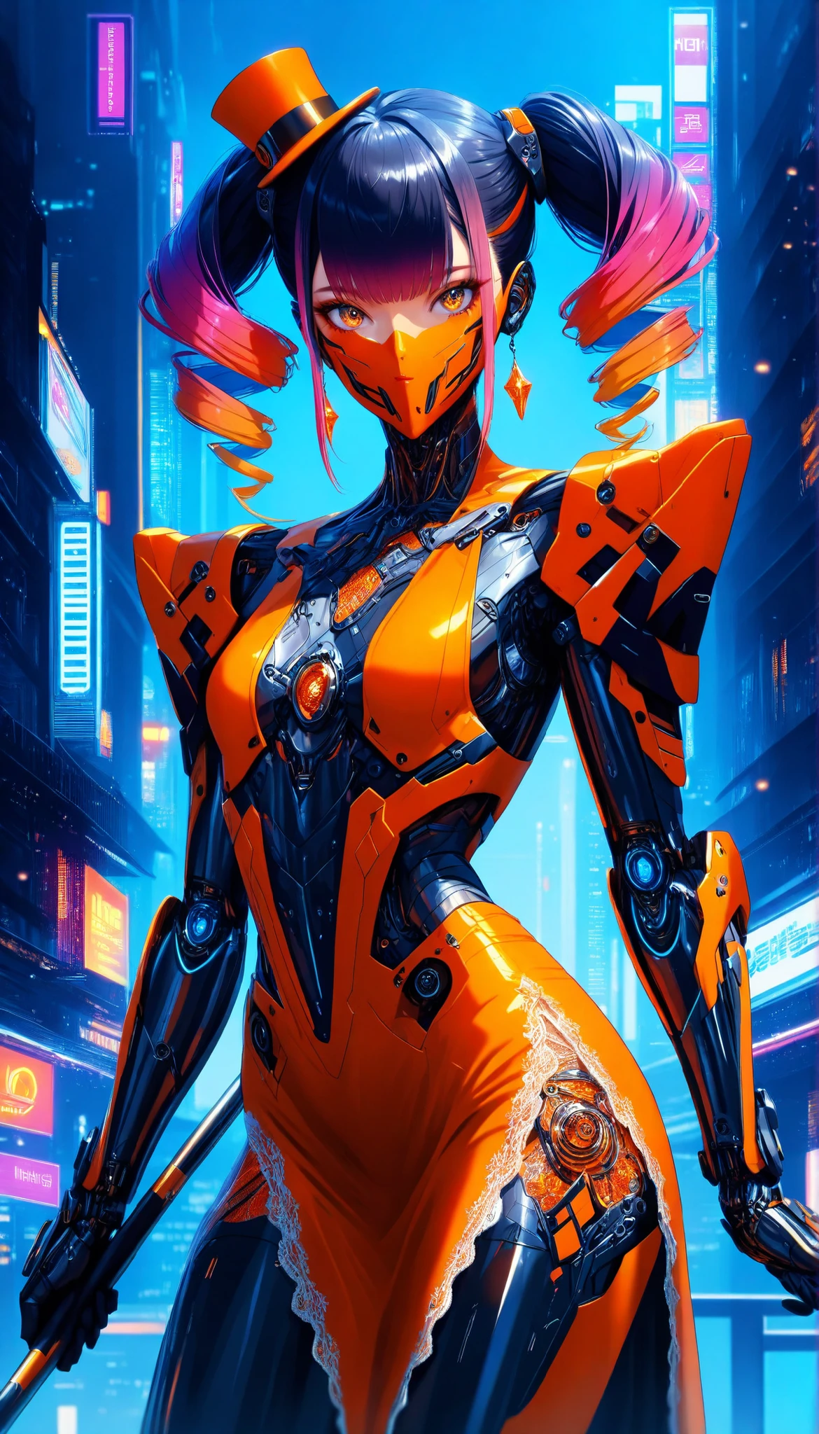 (imitate (Alastair Magnaldo) style of:1.2),1 biocybernetic dragon girl,(Diffuse gradient glow:1.5),rich and colorful,