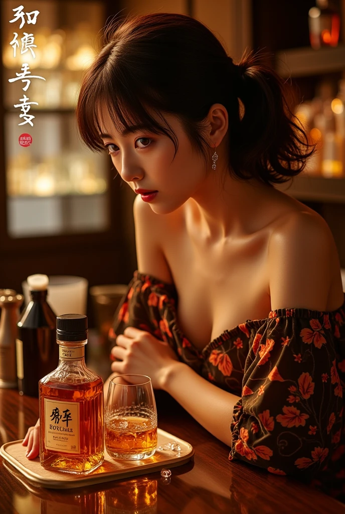 (((Filled with smoke))), An Asian person sitting near a table in a dimly lit cafe, Notice her face, Grey hat,(((Completely naked))),(((nsfw)))