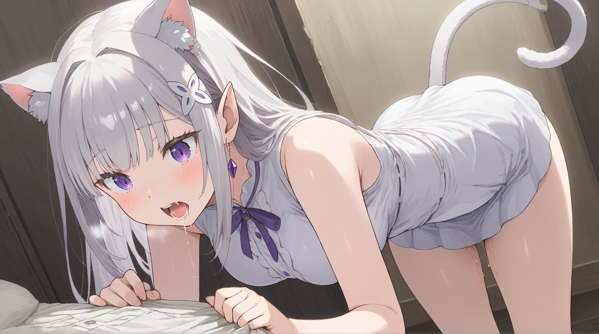 NSFW,masterpiece,Highest quality,High resolution,Super detailed,Shirakami Fubuki\(Hololive\),Gray Hair、One-sided braid、Ahoge、Earrings,Fox ears,Fox tail,Mesh crop top shirt,Sleeveless,Denim shorts,blush,(Disgusting face),(Ahegao),(Inside the train),(Seduce),(Middle-aged men),(Having sex),Insert your dick,Creampie,(Squirting),(rape),(rape),Leg spread,(Give in),(Falling into Pleasure)