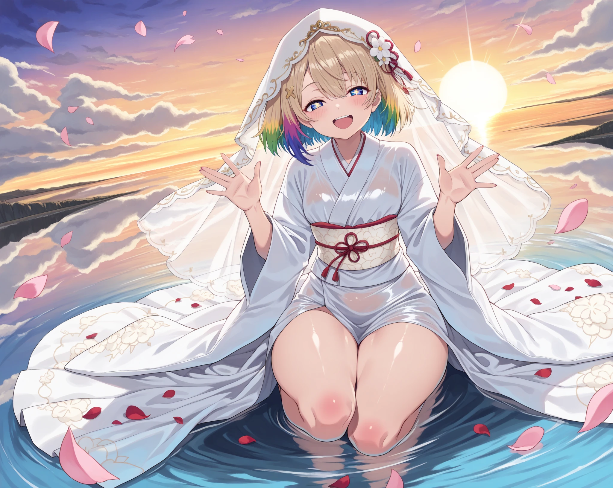 (masterpiece, Highest quality:1.4), Beautiful Face, 8K, 85mm, Absurd, (Floral Yukata:1.4), Face close-up, violet, Gardenia, Delicate girl, alone, night, View your audience, Upper Body, Film Grain, chromatic aberration, Sharp focus, Face Light, Professional Lighting, Sophisticated, (smile:0.4), (Simple Background, Bokeh Background:1.2), detailed aspects,(((Show me your nipples:0.57))),((Very young and small:1.2),(Pink hair with flowers:1),((Show me the vagina:1.5)),(Semen flowing from the vagina),(A remote controlled pink vibrator is inserted into her vagina),(Flowing Tears),(squint),(Micro Mini Skirt Kimono)