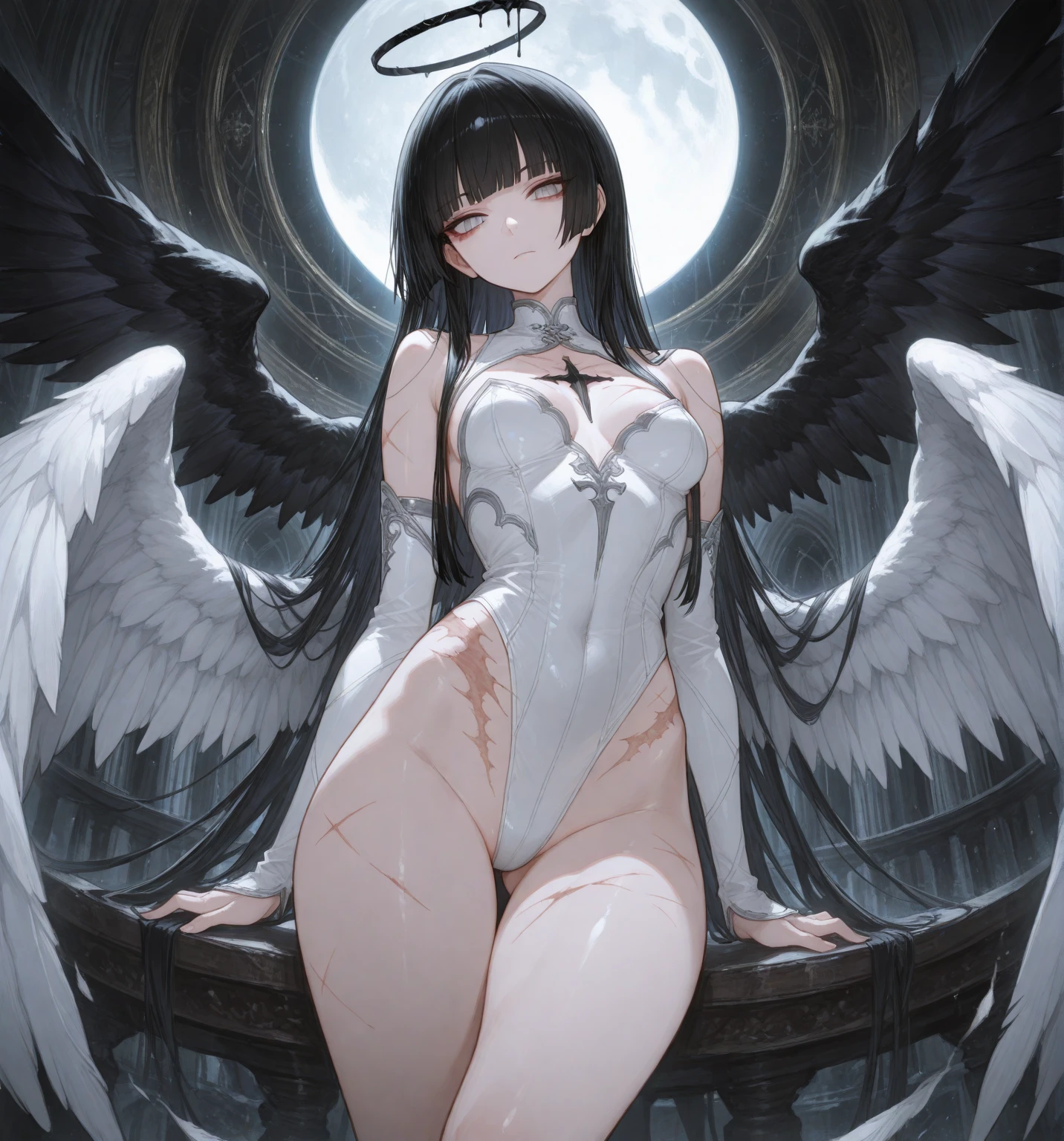 Stunning Chitanda, There is only one beautiful girl,Purple Eyes, Black Hair, Naturally straight hair, Straight bangs,Extremely refined,Open lips,Face is so red,Very white skin,big eyes,Flowing long hair,beautiful girl, Like a dream,Slim,Soft, (Sensual), (Kawaii), Dream quality,naked,With angel wings,Large Breasts,Fly in the sky,transparent,Clavicle exposed,Naked Neck,Naked with exposed thighs,Exposing the groin,Camel toe,Naked legs,barefoot,extremely shy,Ultra-high resolution, (masterpiece:1.2, best quality), (Exquisite and beautiful eyes: 1.2), (Beautiful and delicate face)