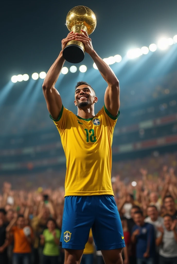 Yuri Alberto with the Libertadores Cup 