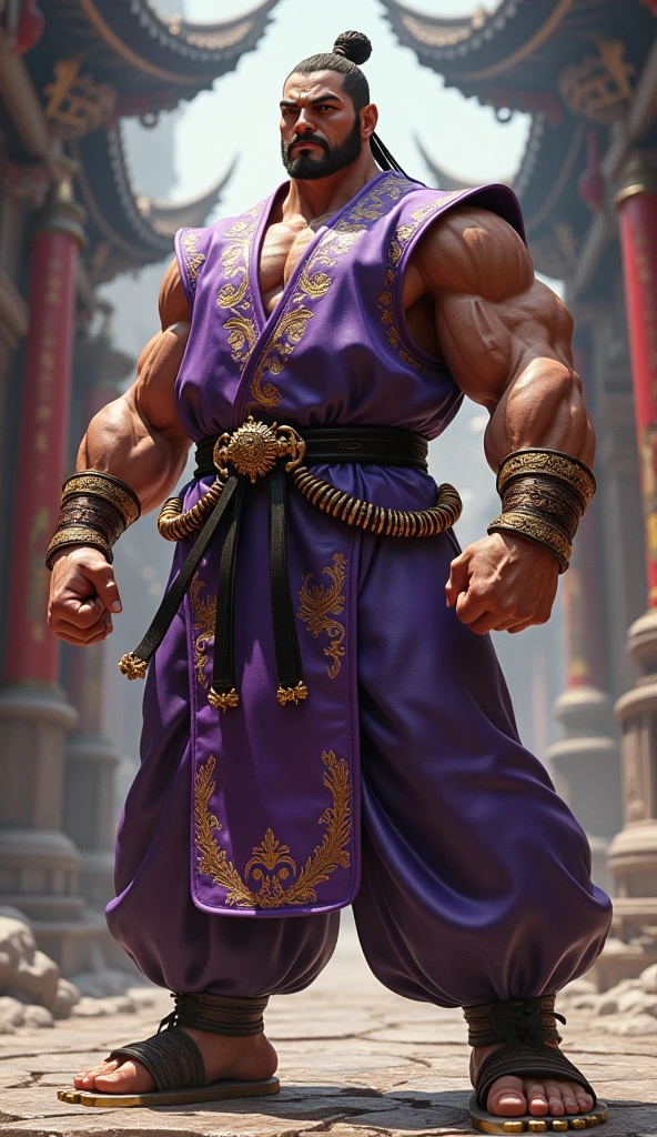 temulchsd a bara muscular man with a posing for a picture, heroic muay thai stance pose, perfect hands, clenched hands, perfect hands, large pectorals, ((smirk)), street fighter, beautiful scene, detailed eyes, looking at viewer, red bracer, detail eyes, detail face, (masterpiece),