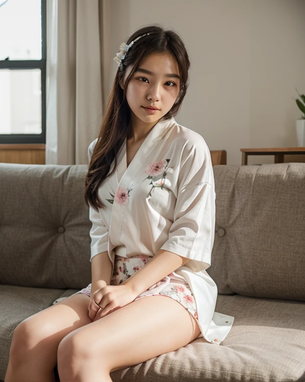 top Quority,Ultra-clear resolution, ((Beautiful Chinese aunt). Body. Sexy. Slim. Thin. Captivating. Natural face. No lipstick. Messy Bun. ( no Earrings-Earrings).
((Micro panties)), ((breasted button-up. pajama sleep shirt)), long legs_full body. Pose.erotic. sit down. On bed