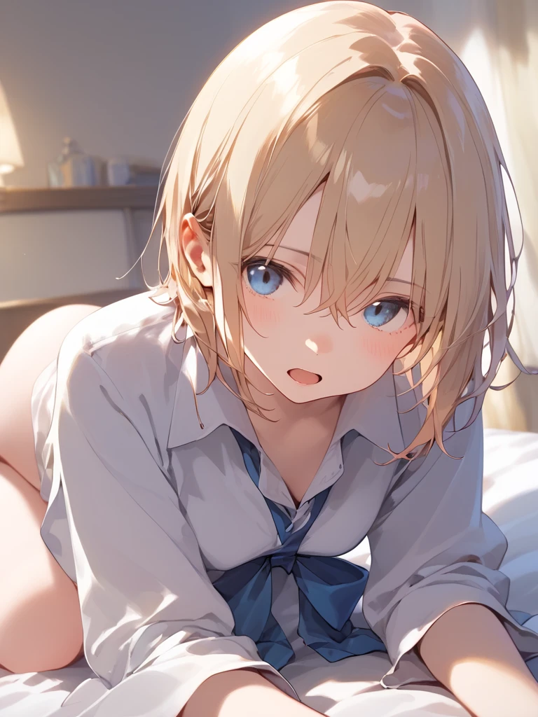 (masterpiece:1.2、Highest quality、masterpiece)、(1st grade elementary school student:1.6)、(Short girl:1.3),(Flat Chest),alone、classroom、Day、stand、blonde、ponytail、blue eyes、(Completely naked:1.4)、(Whitening:1.4)、(Small breasts:1.3),Sweaty、Hair Ribbon、Round 1、blush、(Boy holds her up while having sex:1.5)、(Ahegao:1.2)、(tongue:1.2),(Put your hands around the boy's neck:1.5),(hug:1.5),(Boy lifts up girl:1.5),(Tears of joy:1.2)