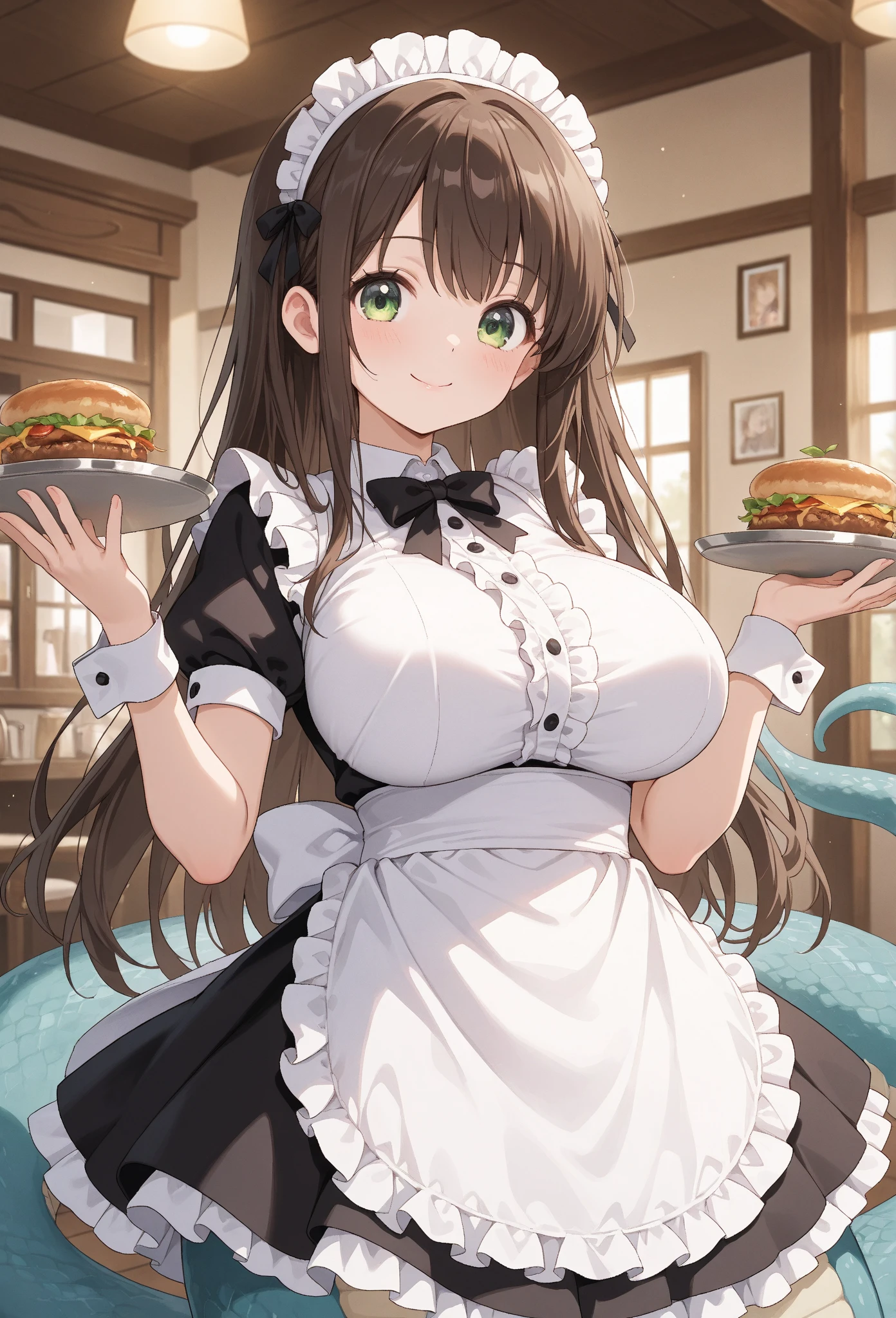 simple background, (3girls:1.8), (height_difference:1.8), (size_difference:1.5), (modern restaurant:1.3), (collarbone), (giantess:1.5), (foreshortening: 1.1), (adult woman: 1.4), elegant hair, (maid uniform), (multiple girls eating food on a tiny table: 1.5), (from sky view: 1.1), (crowds of people: 1.5), (minigirl), (tall girl: 1.1), professionally drawn, (huge breasts), (cleavage sweat), (anime drawing:1.1), (simple bold lines: 1.1), (anime:1.1), (very cute anime girl), (bright), (low contrast), (prettiest teenage girl), (mature face: 1.4), (tall girl with big breasts: 1.2),