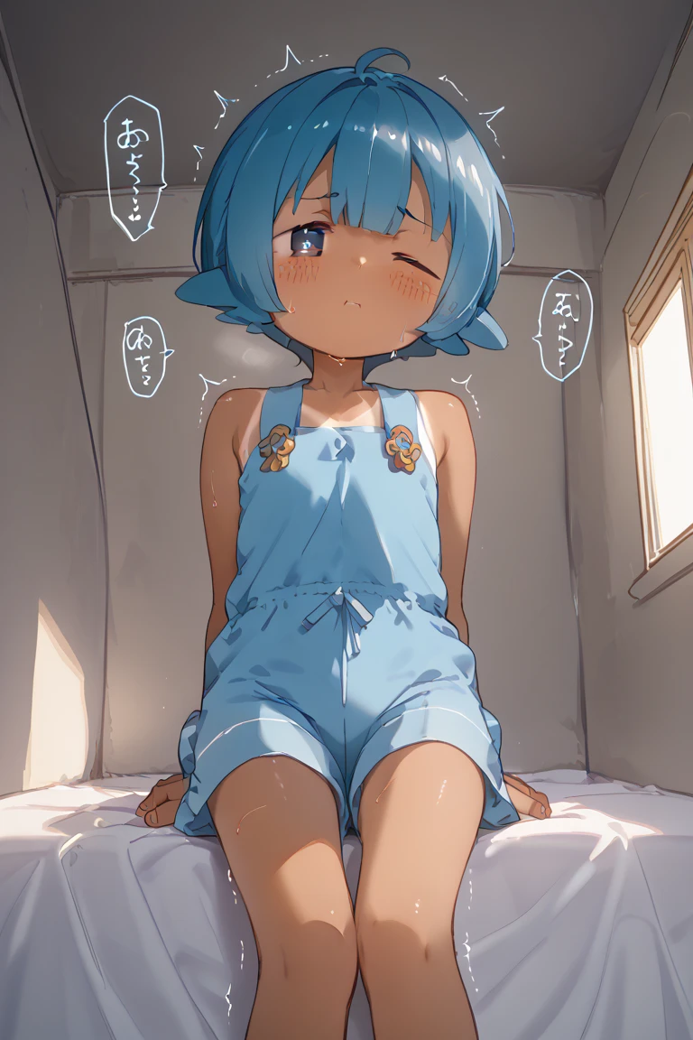 menino bonito, barefoot,barriga para baixo,head looking up,Lift your feet, olhos grandes,Anime cara bonito