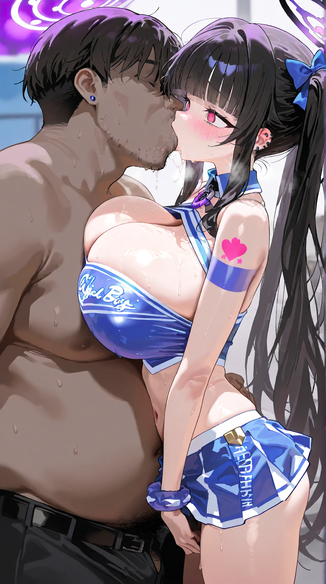 high quality, (19 y/o japanese boy fucks 28 years old japanese wife sex from behind doggy style), (detailed eyes), (abs), naked, (detailed puffy nipples), (large breasts), (orgasm:1.5), hemp roped bind breasts, behind hands,