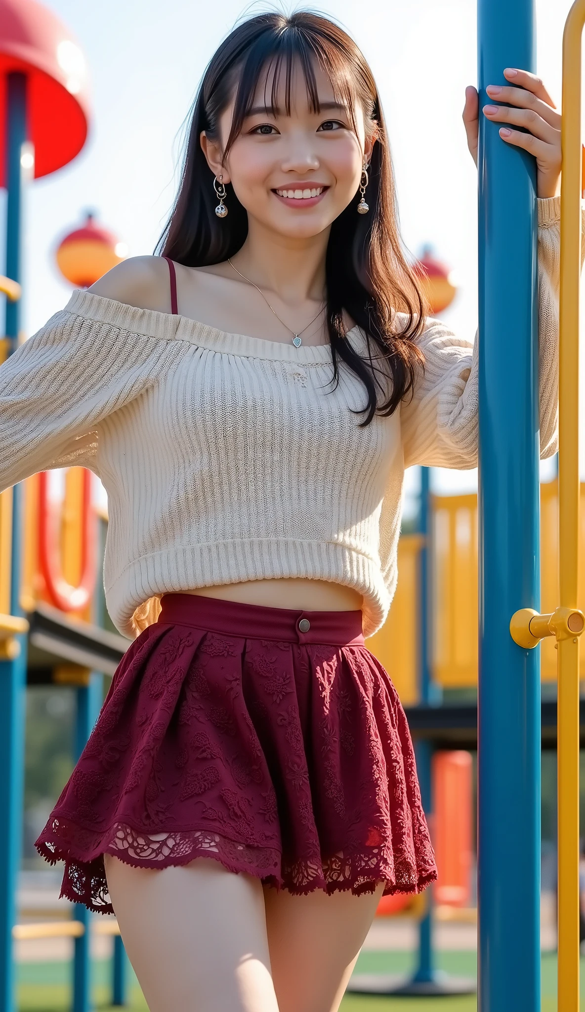 a beauty girl　huge tit　Beautiful butt　Leather skirt　knit　high-level image quality　Brachira