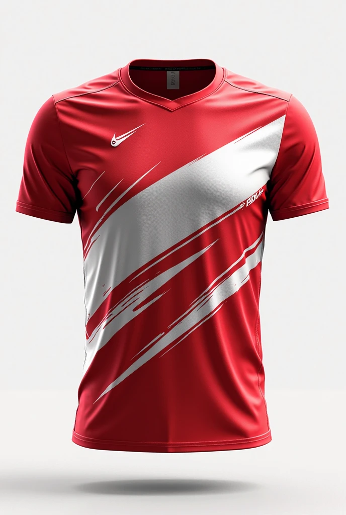 jersey template mockup stone grunge abstract design for football soccer, racing, gaming, run, red color and color White, show the back and front of the shirt