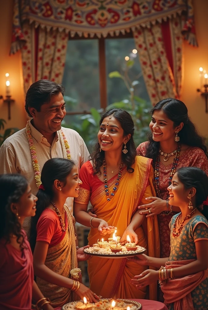 Indian Chubby women birthday cake cutting without dress