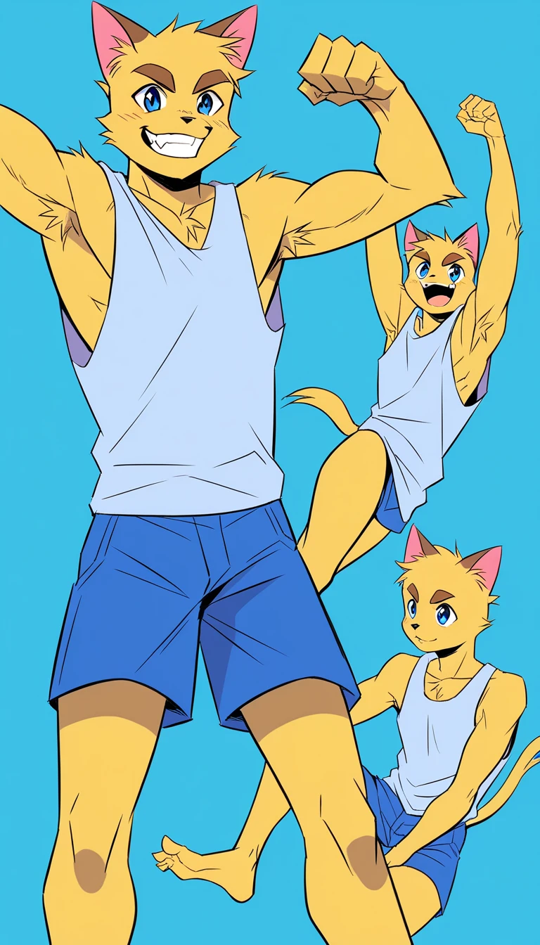 (masterpiece, Best quality:1.2), very young wolf boy, training in gym, in speedos, body covered in white fur, Furry style,sexual,horny,very muscular wild ,full height,veiny muscles, very long blond hair,freckles on the body and face,blue eyes,defined muscles,wet body from sweat,sharp focus, young , friendly,Angel wings,