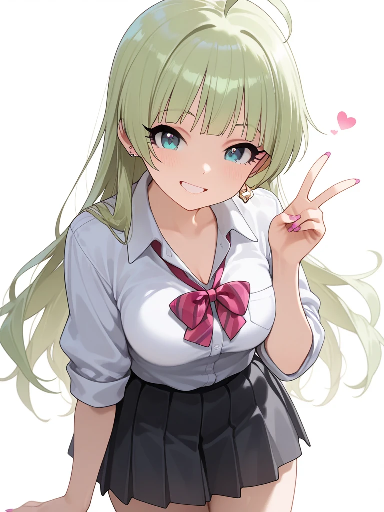 highest quality, (masterpiece:1.2), be familiar with,
fujiwara chika (Kaguya-sama),
1 girl, alone, closed mouth, smile,
pink hair, blue eyes, (huge breasts:1.3)
sleeveless shirt, green shirt, white skirt,
Are standing, looking at the viewer,
outdoor