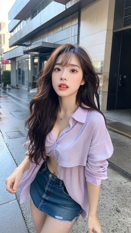 tanding on your feet,High picture quality,Works of masters,Kizi,Black hair,Long hair shawl,Long hair flowing over the shoulders,clavicle,exquisite face,Hydrated light pink lips,shirt jeans,facing at camera,Single photo,Hosiery,A sad expression,Bust,Real Persono,(ballroom,coffeesoft),CG rendering,16k,Place your hands behind your head,looks into camera,The night view was beautifud parting,hyper HD,The details were perfect,The picture is real,Extreme picture quality,Highest accuracy,8K resolution,Shades of darkness,8K, Yes ,Ultra HD,8K