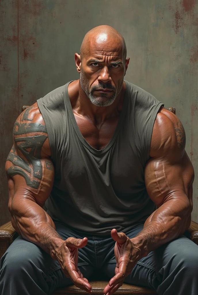 Dwayne Johnson sin camisa