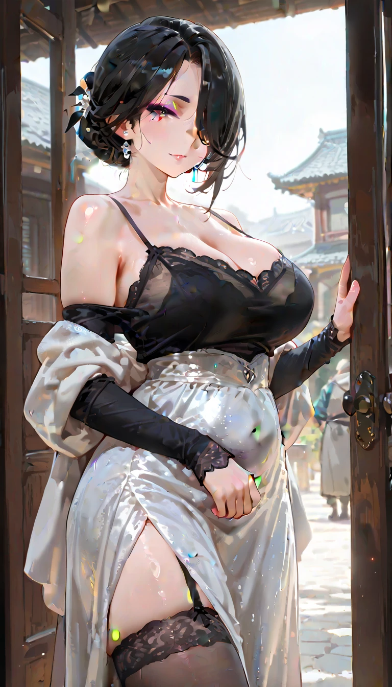 Woman with big breasts and big butt naked
