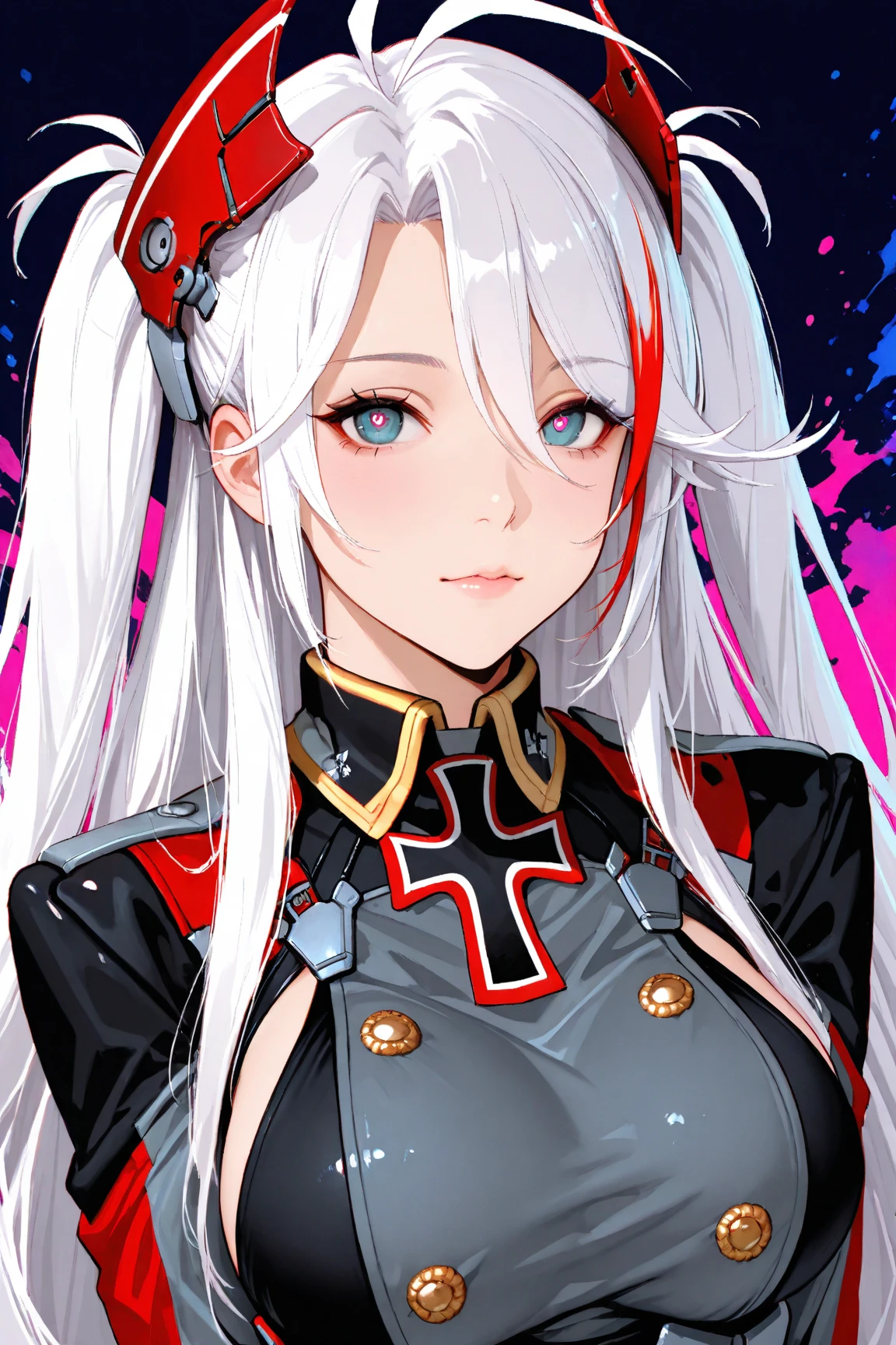 whaite hair,Tachi,Heteropupil,alpha,sex,Rooftop