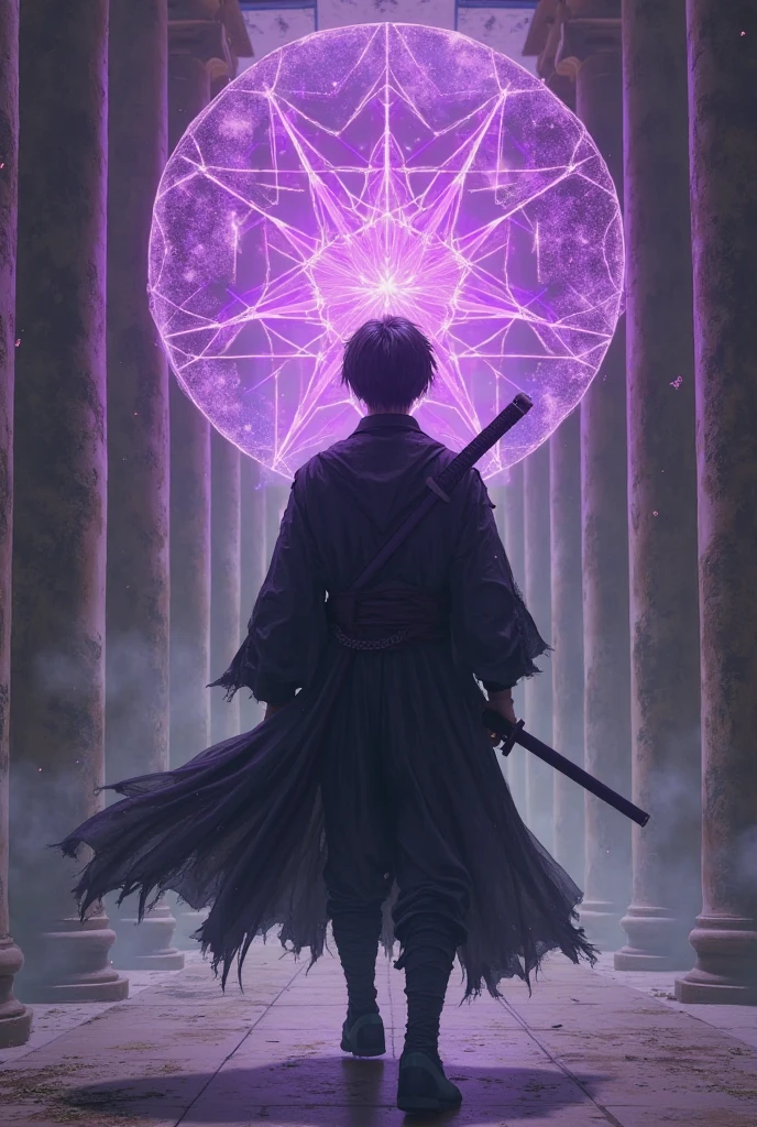 2.5d anime illustration, full body, abhorrent with heinous old man is summoner, triangle face, gradient hair, multicolored hair, rainbow hair, order and chaos ornament grunge robe, abyss wand, sharp looking, dynamic pose, ground magic circle with true devil, through the darkness, fused blowing wild and speed line, madness and corruption and violence atmosphere, glimmer, bioluminescent, intricate detailed of detail, super fine, extremely soft and delicate, lots glitter drawing background, oil painting next palette knife drawing, expert precision including intricate examples of undeniably amazing image quality and detailed design, all captured in sharp focus, rendered in stunning 32k resolution,