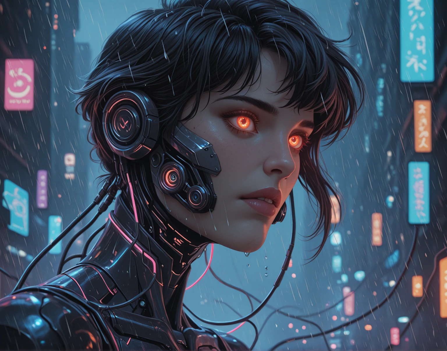 ((Best Quality)), ((Masterpiece)), (Highly Detailed:1.3), 3D, (Cyberpunk:1.3) cyberpunk link, computer terminal, computer servers, LCD screens, fiber optic cables, corporate logos, HDR (High Dynamic Range) cyberpunk, dark boy,cyber clothing, cyber armor, neon cyber, cyber hair, elf, Ray Tracing, NVIDIA RTX, Super-Resolution, Unreal 5, Subsurface Scattering, PBR Texturing, Post-processing, Anisotropic filtering, Depth of field, Maximum clarity and sharpness, Multilayer textures, Albedo and specular maps, Surface shading, accurate simulation of light-material interaction, perfect proportions, Octane Render, two-tone lighting, low ISO, white balance, rule of thirds, wide aperature, 8K RAW, efficient sub-pixel, sub-pixel convolution, luminescent particles, final fantasy, mask background cyber city, cyber dress , cyber clothing , cable on body , wireless , cyber on body, headset cyber , cyber body , mecha clothing, humanoid, skin cyber, couple cyber , boy and girl , on the cyber city background