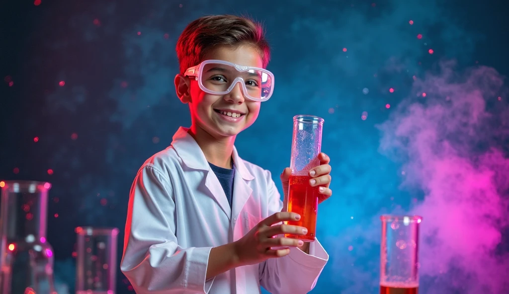 The image is of Di Caprio surrounded by a group of children in a classroom, engaging them in a fun and interactive science experiment with colorful liquids and bubbling beakers.,original,Very handsome young Leonardo Di Caprio