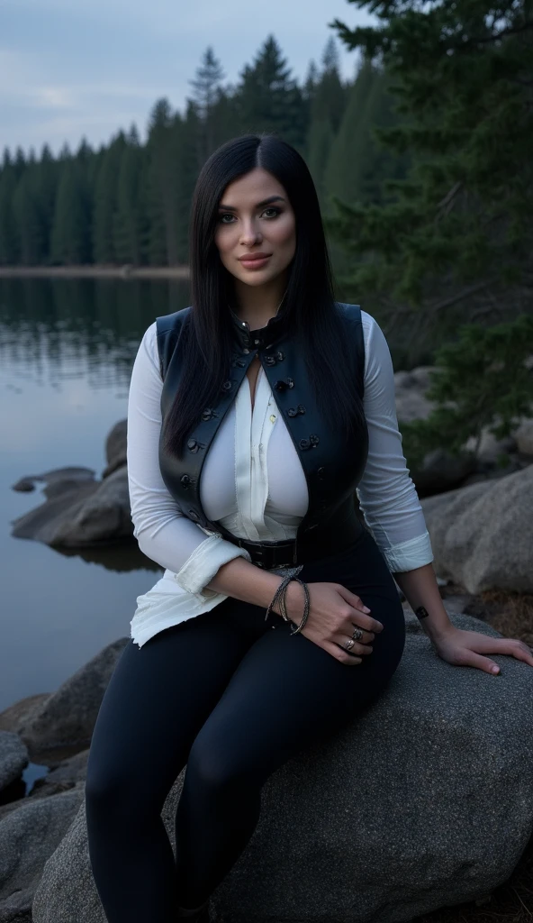 <am1sn3r>, nature, outdoor, upper body, smile, Turtleneck, shirt, Skirt, breast