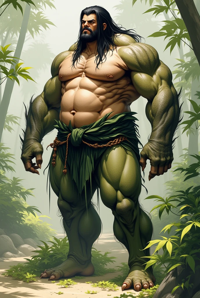 In the heart of a rugged, forested landscape, the legendary figure of Wolverine emerges, towering over his surroundings as a colossal, muscular giant. His rippling muscles bulge with raw power, especially evident in his monstrous biceps, which seem ready to burst from their sleeves. Drenched in the dappled sunlight filtering through the dense canopy above, his sinewy form casts long, ominous shadows on the mossy ground. His claws extend, glinting menacingly in the dappled light, while his fierce expression conveys an unquenchable rage.
Feet massive and stomping with the force of