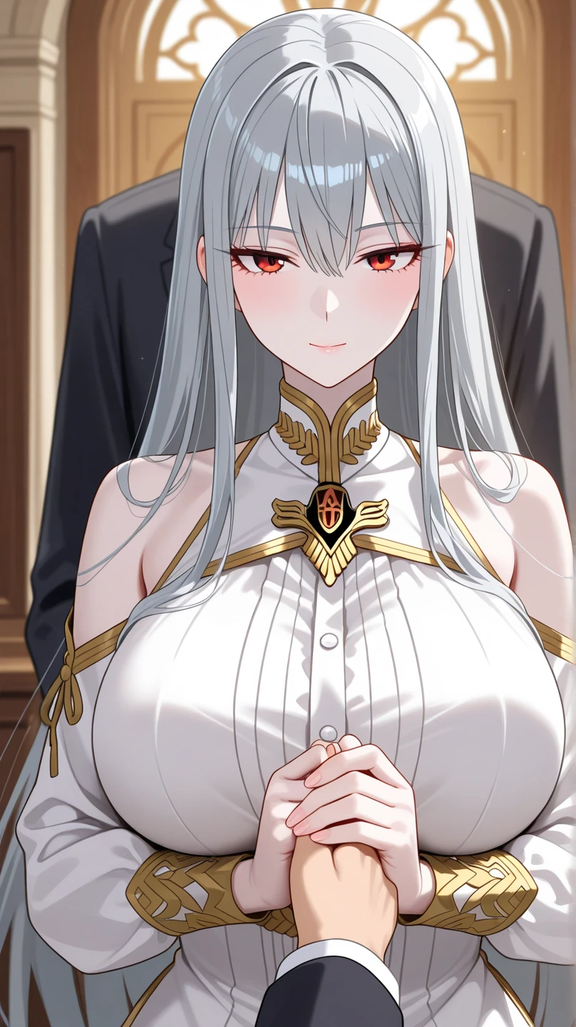 professional artwork, Intricate Details, field of view, sharp focus, detailed painting, photorealistic lighting, trending on pixiv, Standing at attention, sky blue bodysuit, tight bodysuit, ((huge breasts:1,3)), revealed skin, cleavage, bodysuit zip half opened, Beautiful body,Beautiful Nose,Beautiful character design, perfect eyes, perfect face, looking at viewer, NSFW,official art,extremely detailed CG unity 8k wallpaper, perfect lighting,Colorful, Bright_Front_face_Lighting, (masterpiece:1.0),(best_quality:1.0), ultra high res,4K,ultra-detailed, photography, 8K, HDR, highres, absurdres:1.2, Kodak portra 400, film grain, blurry background, bokeh:1.2, lens flare, (vibrant_color:1.2), shikkoku_yorihime, (seductive look, flirting, sexy), ((looking at viewer, front body pose))