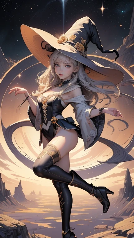 Sexy Wizard Loli, wizards Hat, Masterpiece, Ultra Resolution, 8K, HDR, Ultra Detail,