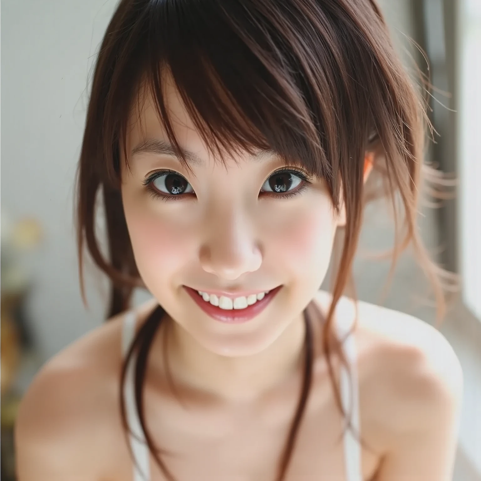 ((sfw: 1.4)), ((sfw, micro white bikini, beach, bony body, smile, 1 girl)), ultra high resolution, (real: 1.4), RAW photo, highest quality, (photorealistic), focus ,Soft light,((15 years old)),((Japanese)),(((Young face))),(Surface),(Depth of field),Masterpiece,(Photoreal),Woman,Bangs,( (1 girl)