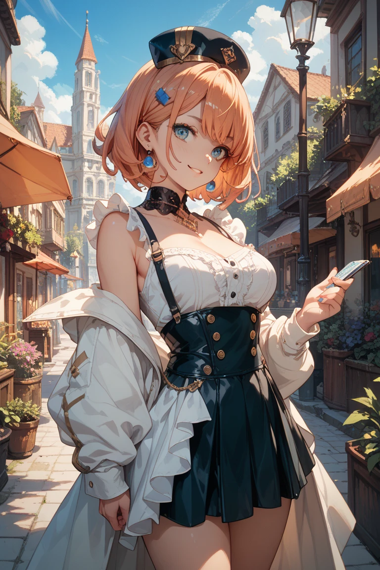 masutepiece,Best Quality,Colorful pastels in absurd high resolution, (Watercolor art: 1.3), (Selective Fairness: 1.4), BREAK, Beauty 1 person,Solo,(Cute:1.5),(Chibi:0.6),(kawaii:1.5),(Lori:0.5),BREAK,(17 years old girl),Very detailed,colourfull,highest details,Clear skin,Beautiful skin,Shy,Very detailed,colourfull,highest details,BREAK,Clear skin,Beautiful skin,Shy skin,1 beautiful girl,{Heterochromia,pale blue eyes,pale green eyes:1.5},star eye silhouette,BREAK,(Pink hair, Medium length:1.4),(Twin braids,A little curly hair,Single-sided twisted blade,Princess Cut:1.3),(cleavage of the breast,Big breasts,Beautiful breasts,Large breasts:1.5),(long eyelashes, Double eyelids:1.2),Solo,gleaming skin, Clear skin, Beautiful skin,(best quality face),(Top quality glowing eyes), BREAK ,(Vivid colors:1.3), ((Dark Brown Color Alice Band Ribbon)), Blue dress with white apron, Romper,(early evening),Walking, (Fantasy,castle and town:1.5),(castle town,Beautiful building:1.3),(a person々way of life),(Flowers, Trees, Nature:1.3),romantic,(shopping street,street vendors:1.2),(Blue sky), Waterfall,depth of fields, BREAK,wakame,wakame,wakame,(Dynamic Angle:1.4), BREAK,(Blurry background:1.3),(absurderes, hight resolution, Super Detail Art),cel shading,Clear Color, Lonely optical effect, Beautiful pictures, Bright glow, mystic atmosphere,(Close-up of girl:1.1), Mystical light particle effect,manga influence, clean line drawings,