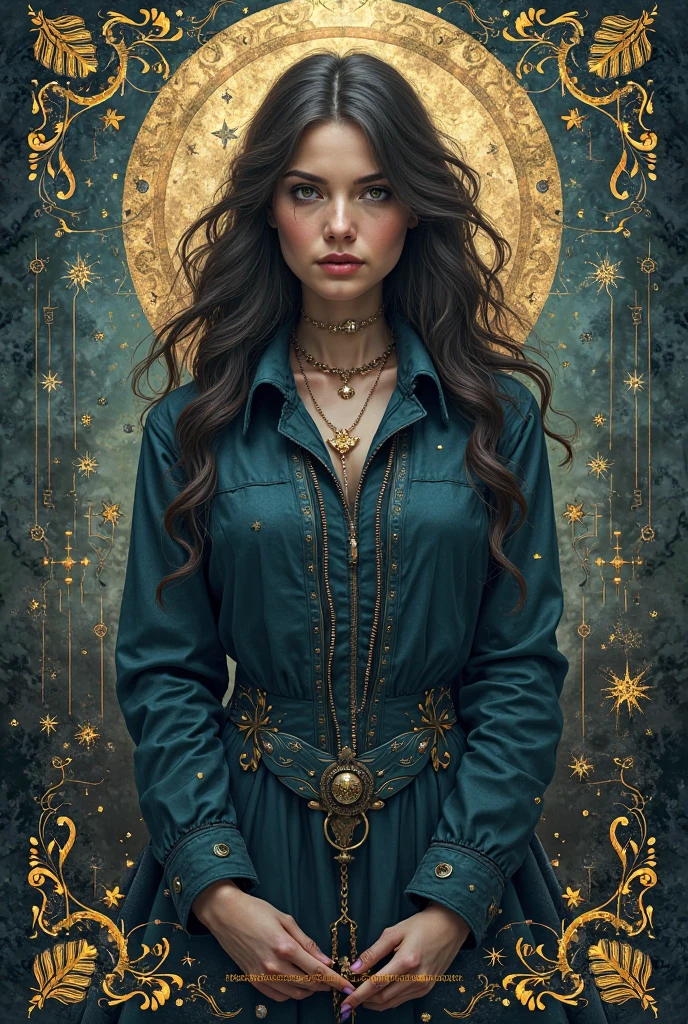 a medium color portrait illustration of an attractive female wizard with a ponytail wearing long loose flowing blue intricately embroidered wizard robes smiling, masterpiece, best quality, highly detailed (dungeon background), mage_glam, necklace, pouches, belts, (large glowing runed circles), fire and ice, casting a spell, highly detailed face, ultra high resolution, in the style of adrian ghenie, esao andrwes, jenny saville, endward hopper, surrealism, dark art by james jean, takato yamamoto, inkpunk minimalism, Best quality details, realistic, High definition, High quality texture, epic lighting, Cinematic film still, 8k, soft lighting