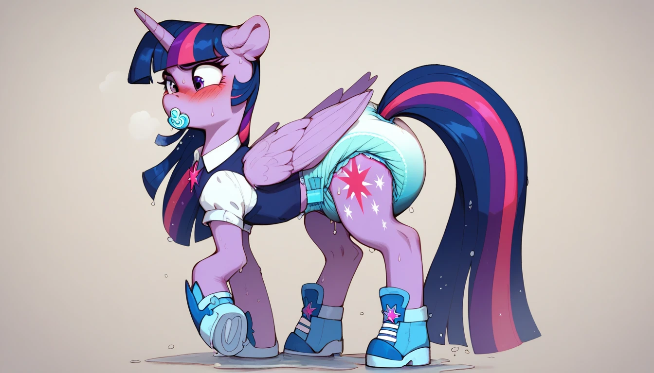 score_9,score_8_up,score_7_up,score_6_up, ((my little pony)), wet cameltoe, (sexy pose), standing pony, (school uniform), lot of bows, panties, stockings, seductive perky big butt, behind view, ((shining armor)), radiant lighting, vibrant colors, whimsical atmosphere, 8K, high resolution, highly detailed, masterpiece