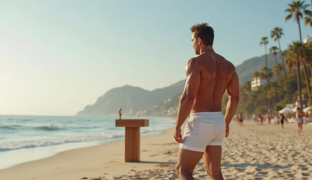 naked man on the beach