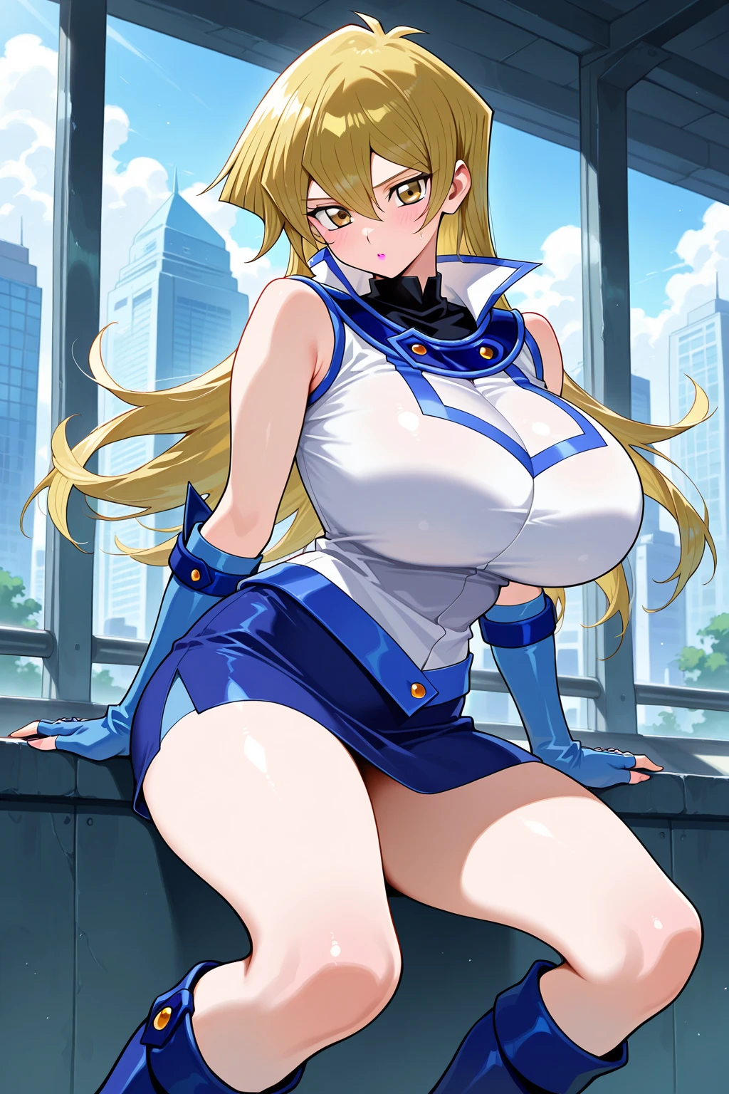 Huge Breasts,Huge Ass、Are standing、plump and thick thighs,Knee-high socks、Sexy pose
