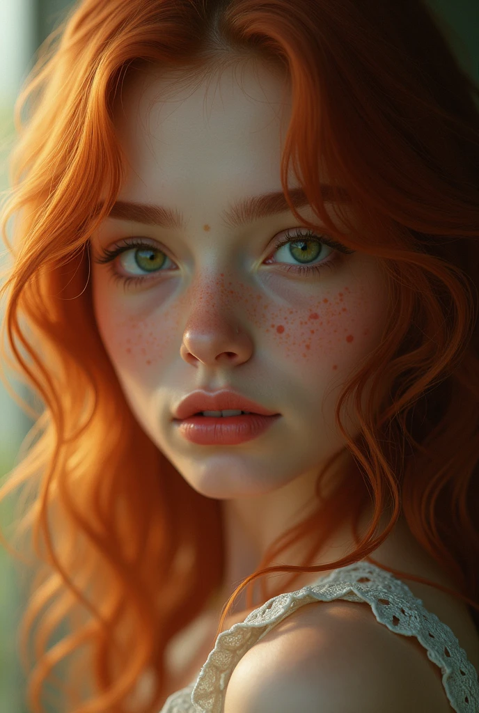 Femme rousse réelle