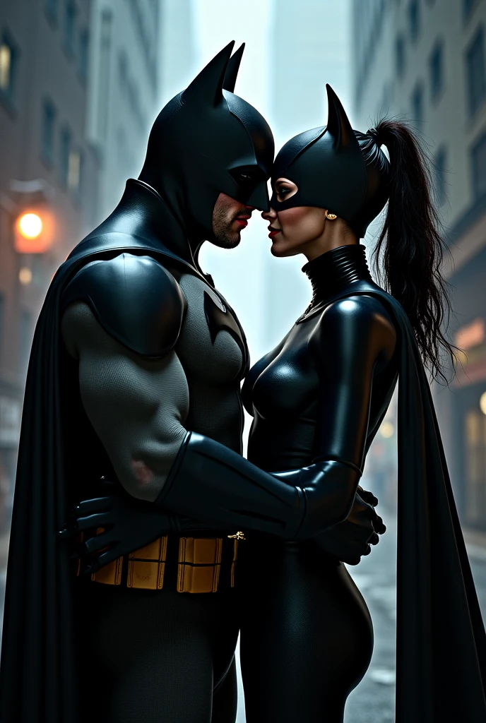 batman and cat woman kissing