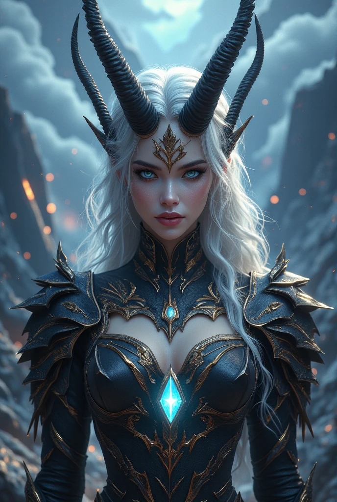 1 neutral tan bunnygirl, shiny white armor, detailed face, beautiful eyes, beautiful lips, long eyelashes, detailed clothing, intricate armor design, fantasy style, vibrant colors, dramatic lighting, photorealistic, 8k, high quality, masterpiece
