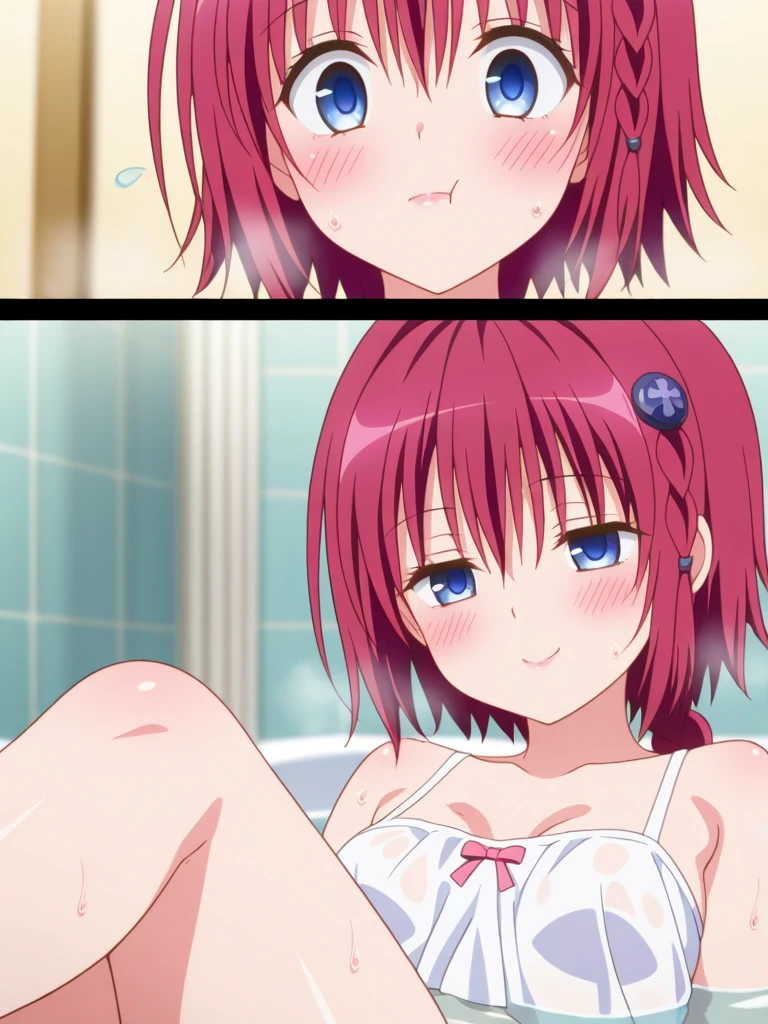 ((pixel-perfect, detail-perfect))), solo nude, 1girl, honoka kousaka, eyes blue, style moe anime love live, smile, completely nude, vagina dripping urine, sauna, armpit, open legs, masturbating, small filesize, quality high