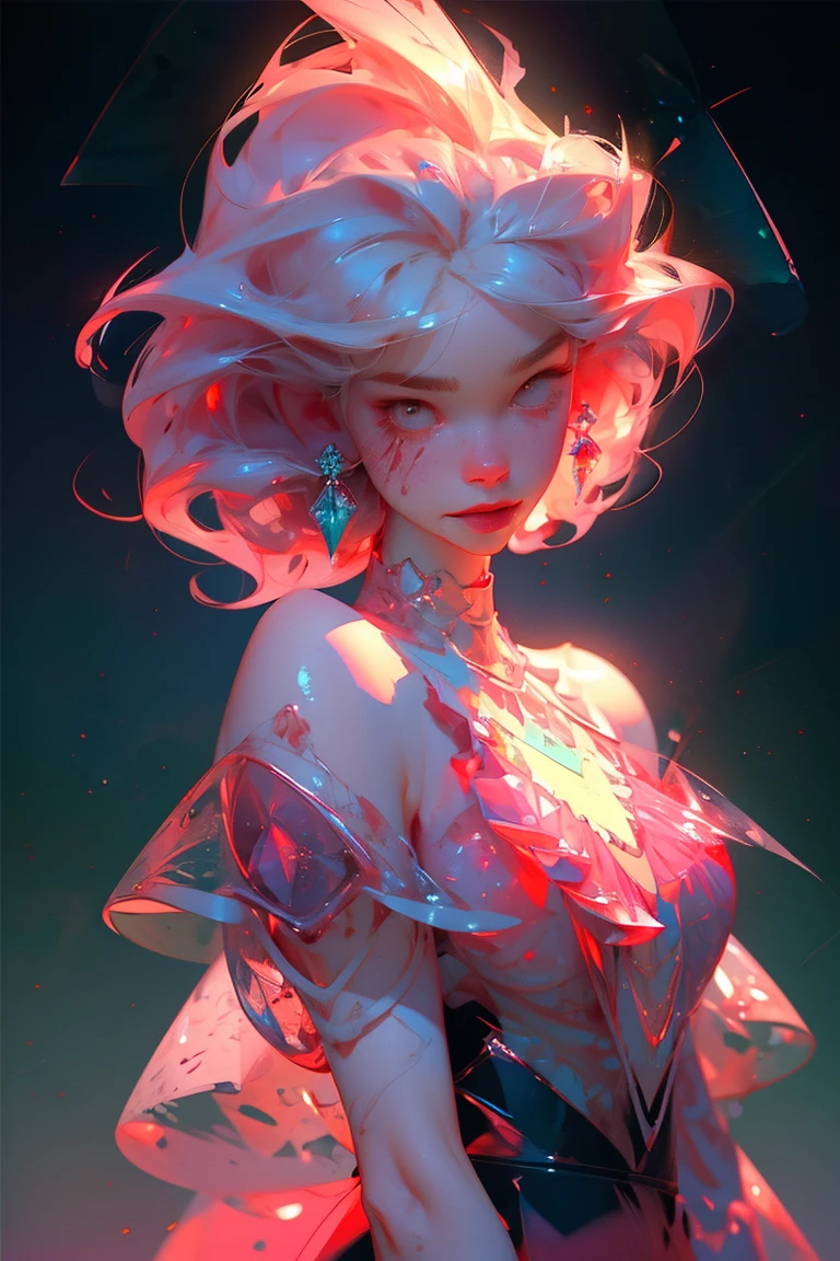 (((crystals texture Hair))), {{{{{Extremely detailed CG}}}}},{{8K_the wallpaper}}, {{{{Crystalline purple gemstone gloves)}}},((Beautiful detailed glass. hair)), ((Glass shaped texture hand)),((crystallize texture body)),gem body,Hands as clear as jewels,crystallization of clothes,((crystals texture skin)), Sparkle, Lens flare, light leaks, Broken glass, {{{{detailed glass shaped clothes}}}}, ((Masterpiece)), (((Best quality))), ((Ultra-detailed)), ((illustration)), ((Disheveled hair)), ((frilld)), (1 girl), (Solo), Dynamic Angle, big top sleeves, Floating, beautiful detailed gemstone sky, gemstone sea, Beautiful detailed eyes, Overexposure, side blunt bangs, hairs between eyes, Ribbons, neck bowtie, macaron, Bare shoulders, (((Small breast))), Pleated skirt, crystals texture flowers, ((detailed crystallized clothing)),(gemstone of body), solofocus, {{{{{{{{Iridescence and rainbow hair:2.5)}}}}}},{{{{{{detailed cute anime face}}}}}}, {{}},{{{{{aquarelle_(mediating)}}}},(((Masterpiece))), (((clock))),(((Red))),(((Blood))),finedetail, Depth of field,Blood drop,Blood fog