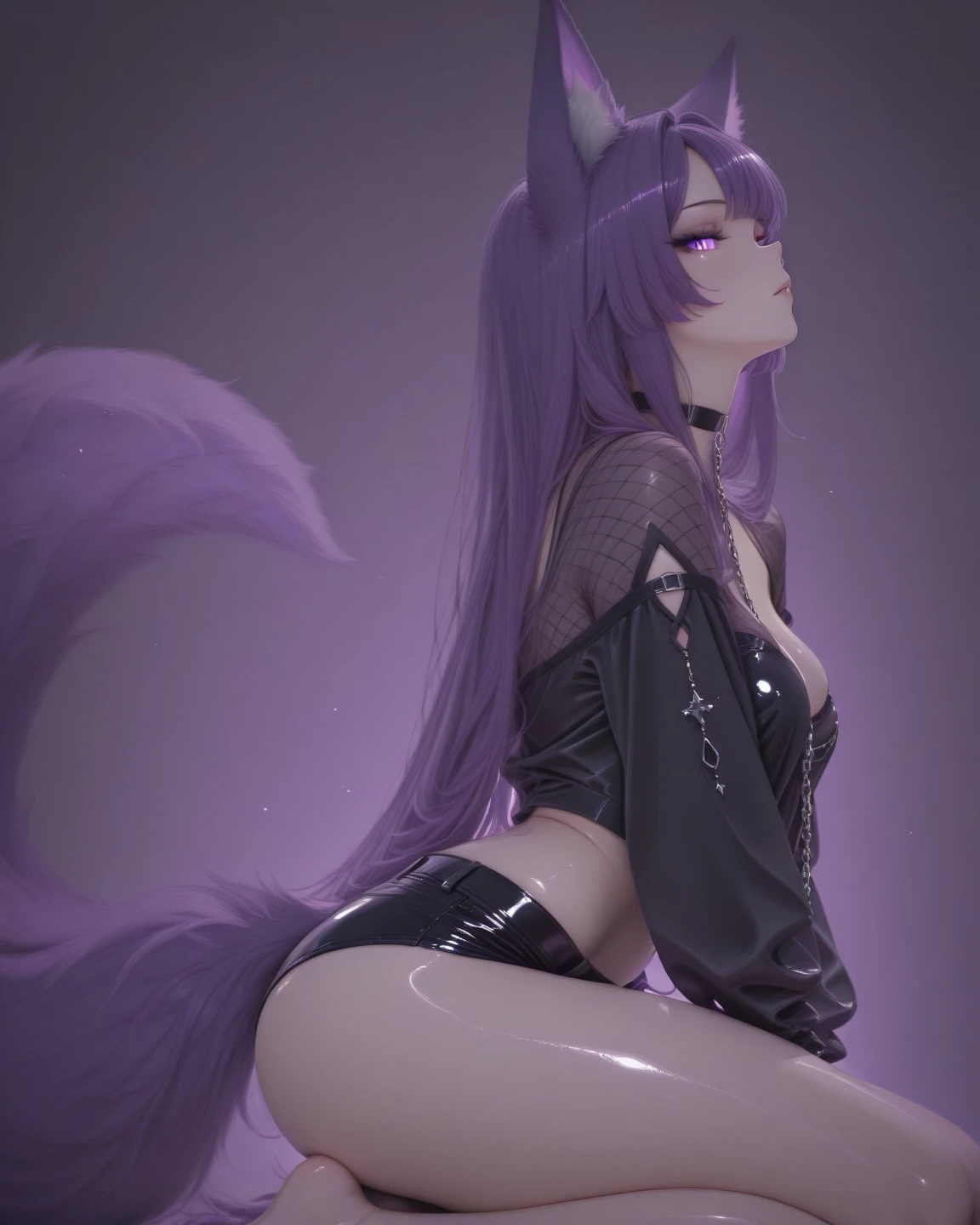 8k {high quality} {dark room} candlelight ({naked woman}) {expressive eyes} {soft velvet sheets} pov milf {devious smile} {leaning forward} tongue thighhighs {arm gloves} choker thick {multicolored hair} {trimmed pubic hair} femdom leaning {thick slimy tentacles} wet